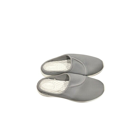 Crocs Lite Ride Open Back Round Toe Mules Light Grey Womens 10 Flexible Casual - Picture 4 of 9